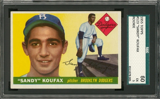 1955 Topps #123 Sandy Koufax Rookie Card – SGC 60 EX 5